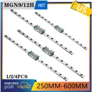 1/2/4PCS MGN9/12H 250MM-600MM Linear Sliding Guide Rail+Block CNC 3D Printer Set