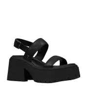 COSMOS BLACK CHUNKY SANDALS