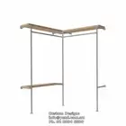Industrial Pipe SHOP Display Garment Clothes Rack L Angle Corner HeavyDuty WR032