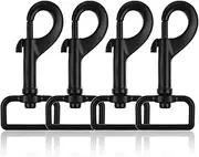 Prasacco Swivel Snap Hooks Heavy Duty Dog Leash Clips 1 Inch Black Dog Leash Hooks Dog Leash Carabiner Clips Pet Leash Safety Clips for Pet Leash & Collar