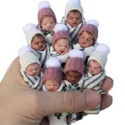 Mini Resin Babies 7cm Long Miniature Lovely Sleeping Baby Figurine For Collectors Gifts Children Kids Girl color