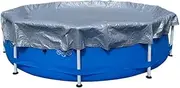 Covall 28ft Pool Cover Swimming Pool Cover,Pool Covers for Above Ground Pools with Winch and Cable，Strength & Durable,UV Protection(Silver/Blue)