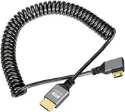 chenyang Mini HDMI Stretch Coiled Cable HDMI 2.0 to Mini HDMI 90 Degree Right Angled 4K 60hz Extension Cable