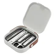 Nommon - Set of 8: Stainless Steel Nail Clipper + Nail File + Blackhead Remover + Earpick + Makeup Scissors + Case Set of 6 - With White Box - Silver - One Size