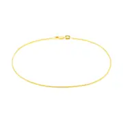 9ct Yellow Gold Silver Filled 25cm Foxtail 25 Gauge Anklet