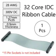 1 Pcs 32 Core IDC Ribbon Cable 28 AWG 300V DC 0.9mm Thickness 1 meter length