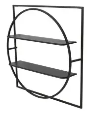 [Willow & Silk] Metal Floating 2-Shelf Storage in Black