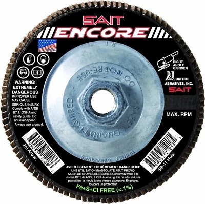 United Abrasives 71221 SAIT ENCORE 4-1/2 X 5/8-11 Z 120X (QTY: 10) Multi