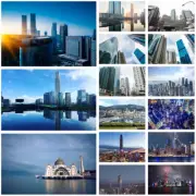 Bustling City Night View Landscape Background Photography Prints Studio Props