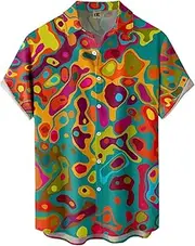 [Generic] Big and Tall T Shirts for Men Floral Shirt for Men Tropical Casual Short Sleeve Button Down Printed Beach Shirts Exercise Short