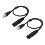 3Pin XLR Male to RJ45 Male Adapter Cable, 2pcs 1.6ft XLR Microphone Cable