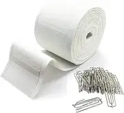 Marcoborthers 2.8 inch Length 20 Yards White Curtain Heading Deep Pinch Pleat Tape, with 40 Pcs Stainless Steel 4 Prong Curtain Pleat Hook Clip