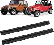 JONGCOVER Door Sill Guards Kit Rubber Door Entry Guards Protector Wrangler TJ 2 Door 1992-2006 Front & Rear TJ Door Entry Edge Threshold Protection Decor