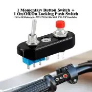1" 25mm Motorcycle Handlebar Switch 1 Momentary Push Button & On Off On Locking