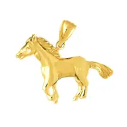 14K Gold 28MM Horse Pendant