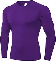 [Queerier] Men's Compression Shirt Long Sleeve Athletic Workout Tops Moisture Wicking Base Layer Cool Dry Undershirts Sports Gym T Shirt