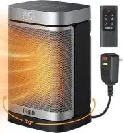 1500W Portable Bathroom Heater, Oscillating, Thermostat, Remote, Timer Safe Plug