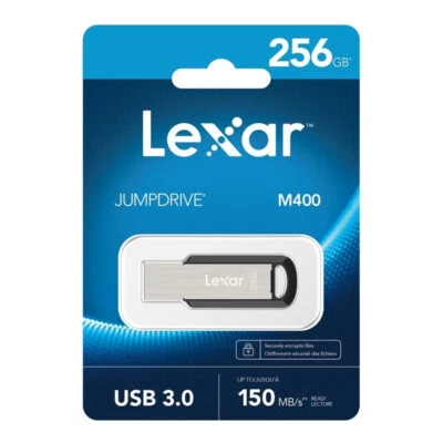 Lexar 256GB JumpDrive M400 USB 3.0 Flash Drive Memory Stick PC MAC Metal Casing