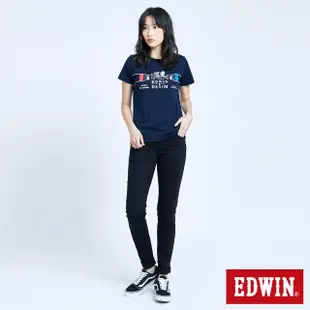 【EDWIN】女裝 JERSEYS 迦績EJ2棉感小直筒長褲(黑色)