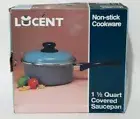 Lucent Non-Stick Cookware 1.5 Qt - 7" Sate Blue Saucepan With Lid New Open Box