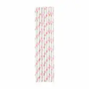 Baby Pink Polka Dots Paper Party Straws 8pk