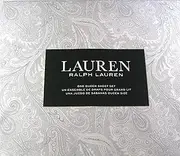 Lauren Queen Paisley Sheet Set Cotton Gray and White 300 Thread Count