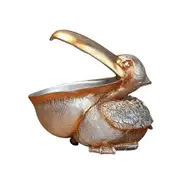 Key Storage Figurine Pelican Statue Storage Basket Shapes Animals Birds Silver