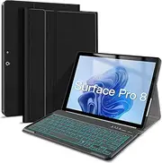 XIWMIX Microsoft Surface Pro 8 Case with Keyboard 2021, 7-Color Backlight Magnetic Detachable Wireless Bluetooth Keyboard with Slim Lightweight Protective Cover Case for Surface Pro 8 13" 2021 Tablet
