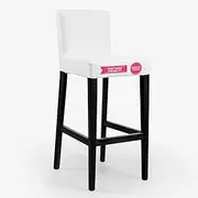 [Bemz] Cover Suitable for IKEA Henriksdal Bar Stool, Protective Henriksdal Chair Cover Made of 100% Cotton, Machine Washable and Removable Henriksdal Cover Chair Covers, Modern Chair Covers - White