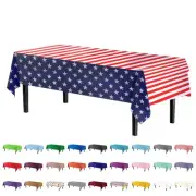 Exquisite 12-Pack Premium Rectangle American Flag Design Plastic Tablecloth -...