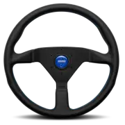 Genuine MOMO Montecarlo Black Leather With Blue Stitching 350mm Steering Wheel