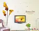 壁貼【橘果設計】金色花朵 DIY組合壁貼/牆貼/壁紙/客廳臥室浴室幼稚園室內設計裝潢
