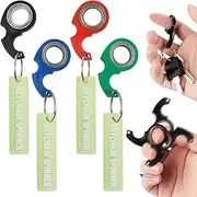 Fonyiunce 4 Pieces Key Ring Spinner Fidget Ring Toy Key Spinner Sensory Toy Fidget Spinner Keychain for Kids and Adults