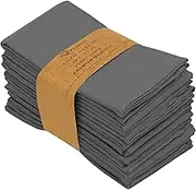 Ruvanti Cloth Napkins set of 12, 18x18 Inches Napkins Cloth Washable, Soft, Durable, Absorbent, Cotton Blend. Table Dinner Napkins Cloth for Hotel, Lunch, Restaurant, Weddings, Parties - Charcoal Grey