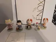 LENOX PEANUTS FOOTBALL Set Snoopy Linus Lucy Sally Charlie Brown NEW n BOX w/COA