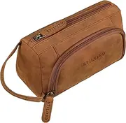 [STILORD] Tony Vintage Pencil Case Leather Large Pencil Case with Zip Vintage Pencil Case Cosmetic Bag Pencil Case Real Leather