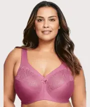 Glamorise Magiclift Natural Shape Support Wire-Free Bra - Red Violet (Size 16C)
