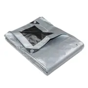 Flyline Heavy Duty Silver Black Tarp Tarpaulin 6.1X7.3M Tarps