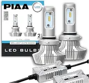 PIAA X7341 LED Bulb for Headlights and Fog Lights, 6000K Series, 4000 lm, HB3, HB4, HIR1, HIR2, 12 V, 20 W Vehicle Inspection, Pack of 2
