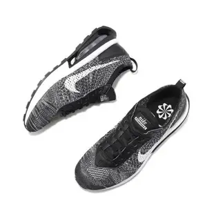Nike 休閒鞋 Air Max Flyknit Racer 女鞋 黑 白 經典 針織 氣墊 透氣 DM9073-001