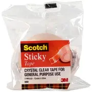 Scotch Sticky Tape 12mm x 25m 2 Pack