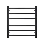 ACA Square Electric Heated Towel Rack Rail Warmer 6 Bar Black Stainless Steel SAA