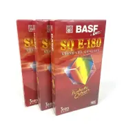 3X BASF By Emtec SQ E-180 Blank Recordable VHS Tapes New Sealed