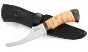 Knife Skinner steel 95X18 handle birch bark