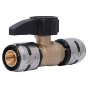 Ball Valve, 3/4 in Connection, Push, 160 psi Pressure, Brass Body