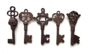 Antique Style Iron Skeleton Keys Lot of 5