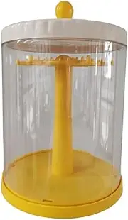 Hellery Doll Storage Box Figures Doll Display Stand Bed Room Figurines Decorative Rotatable Vertical Container Figure Display Case, Yellow