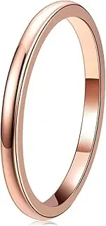 THREE KEYS JEWELRY 1mm 2mm 4mm 6mm 8mm Brushed Tungsten Titanium Wedding Promise Ring for Women Mens Plated Blue/Gold/Rose Gold/Rainbow/Custom Polished Band