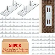 MorningRo 50 Pcs Galvanized Shade Cloth Clips Sun Shade Fabric Timber Fasteners Strong Screen Cloth Mending Plates for Wood Shade Fabric Accessories for Outdoor Patios Pergolas