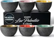 MIAMIO – 750 ml, Bowls Set of 6, Ceramic Bowl, Salad Bowls, Soup Bowl, Cereal Bowl, Kitchen Bowls, Rice Bowls – Microwave, Dishwasher and Oven Safe – Las Palmitas Collection